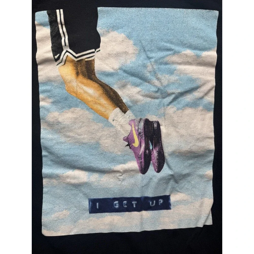 Nike Ja Morant I Get Up Basketball Graphic Tee Black Size XXL Logo Graphic